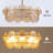 24.8" 6-Light Modern Glam Tiered Amber Glass Chandelier