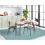 Tapis ivoire / turquoise en coton tissé à plat à la main Dryden-458184490