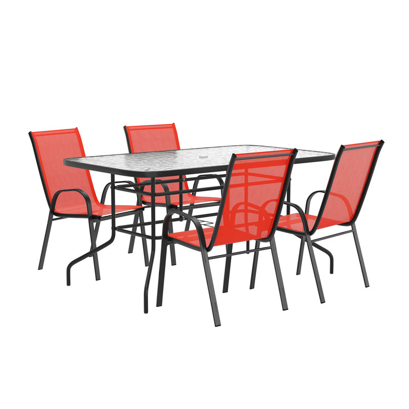 Ensemble repas Elgin, 4 pièces incluses, Rouge
