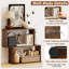 3-Tier Geometric Bookshelf, Freestanding Wooden Bookcase w/ 2 Cubic Compartments