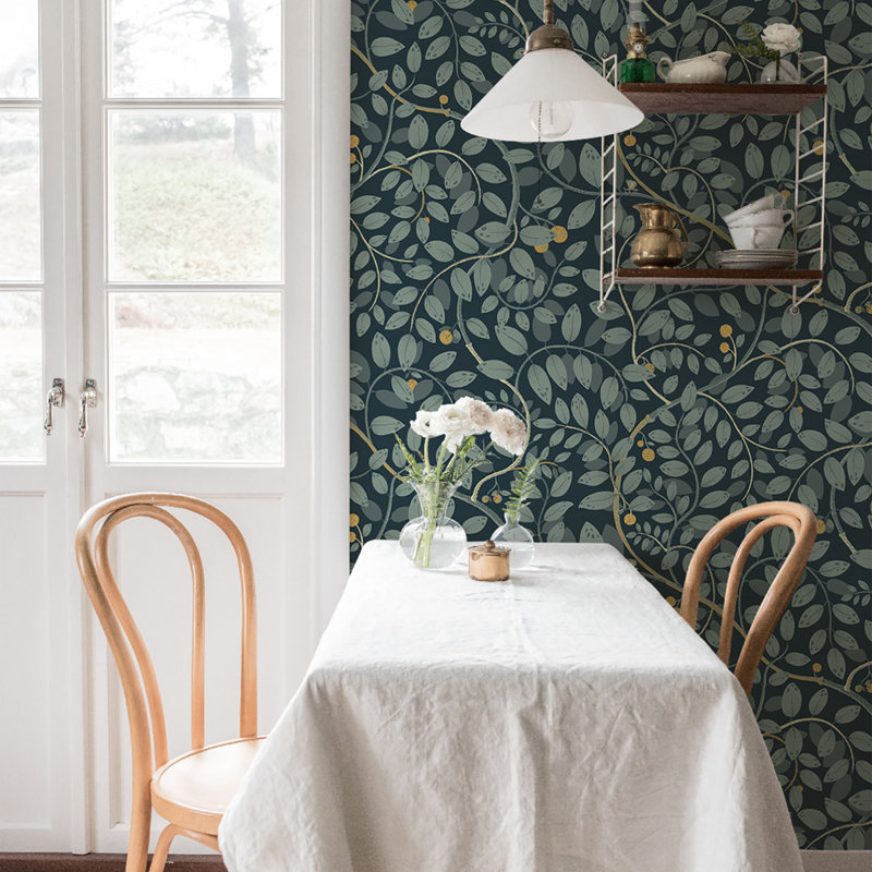 Cahterine 10.05m x 53cm Wallpaper Roll, Blue