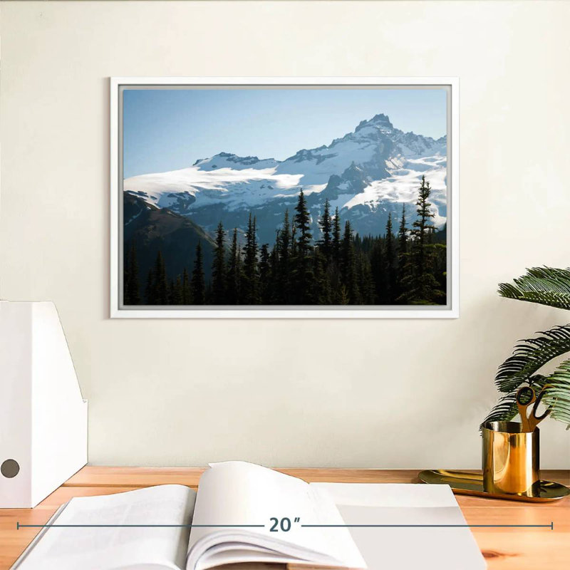 Mont Rainier, Cadre flottant blanc, 13 po x 9 po