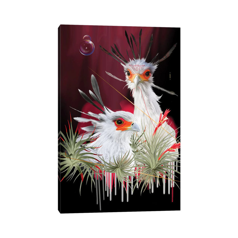 Secretary Birds by Nettsch - Wrapped Canvas Gallery-Wrapped Canvas Giclée, 101.6 cm H x 66.04 cm W x 3.175 cm D