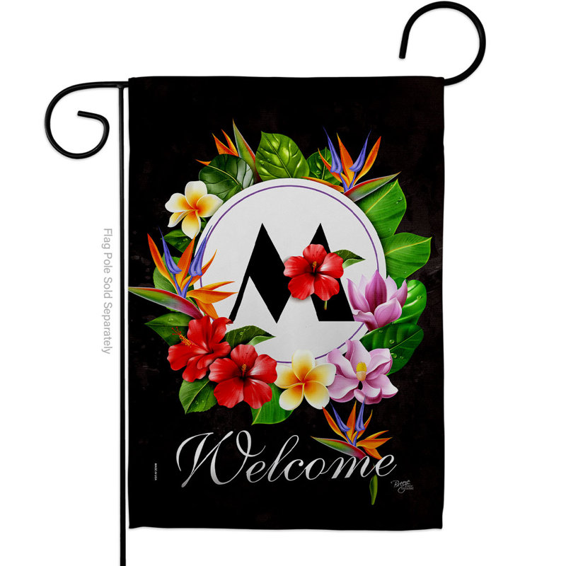 Drapeau de jardin tropical en polyester 19 x 13 po à 2 faces Tropical, M