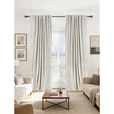 Thermal Insulated Blackout Curtains 96 Inch Long Beige For Bedroom 2 Panels 50X96