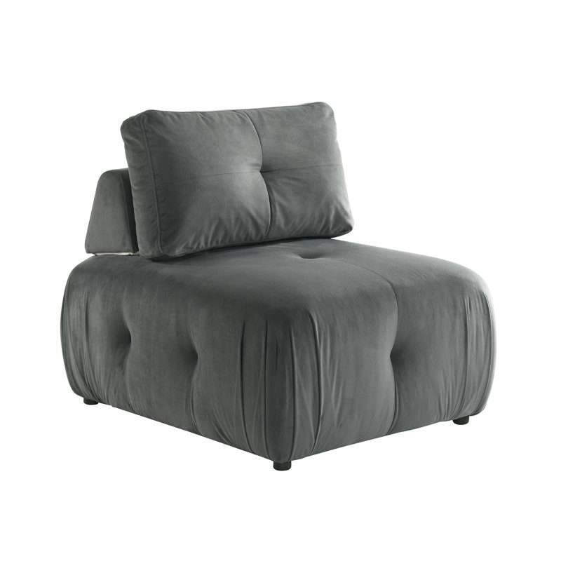  Chaise modulaire en gris marine clair, Gris clair
