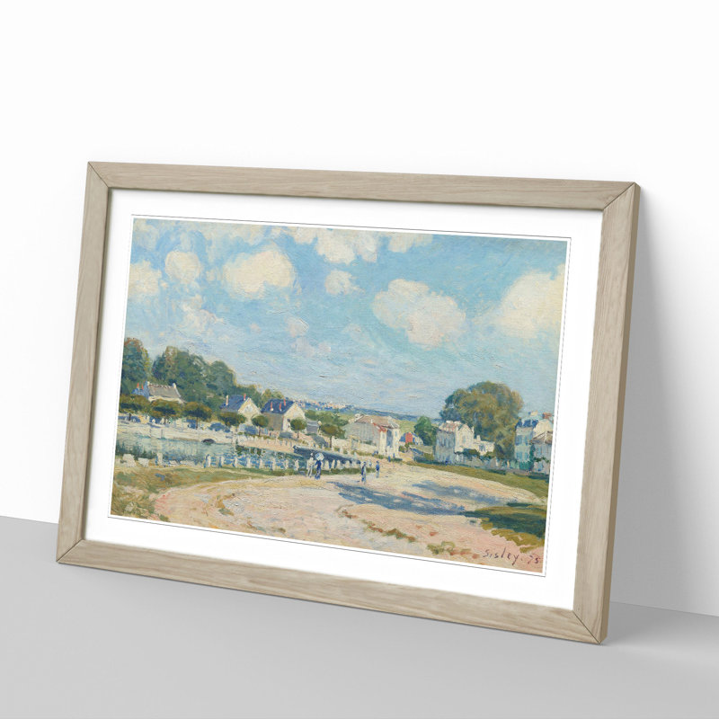 Watering Place at Marly by Alfred Sisley - Picture Frame Painting, Oak, 36cm H x 48cm W x 2cm D