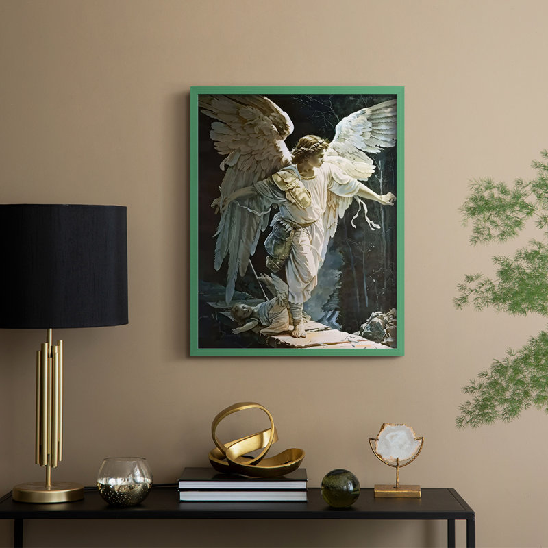 «Religious Series CDxxxvi», reproduction encadrée - bois massif, Vert, H 11 po x l 9 po