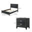 Ensemble de chambre à coucher grand lit, finition noire, ensemble 2 pièces avec lit et table de chevet-127337324