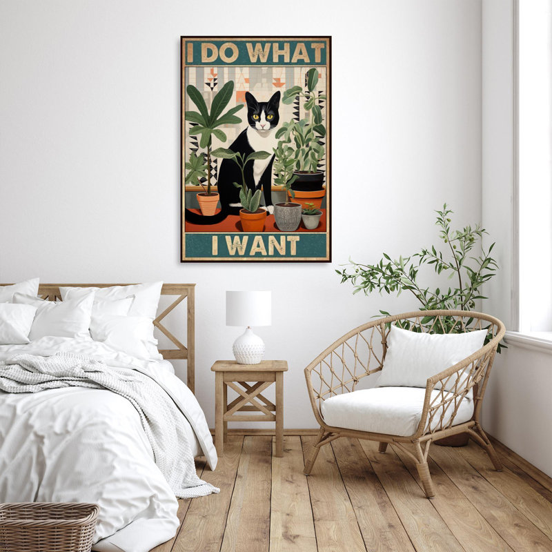 Chat Leyanna Tuxedo I Do What I Want, H 36 po x l 24 po x P 1,25 po