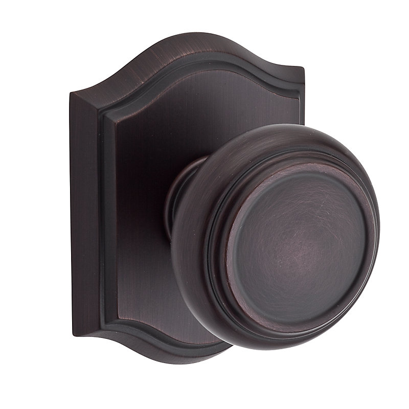 Traditional Keyed Door Knob with Traditional Arch Rose, Venetian Bronze, Yes, Keyed Different