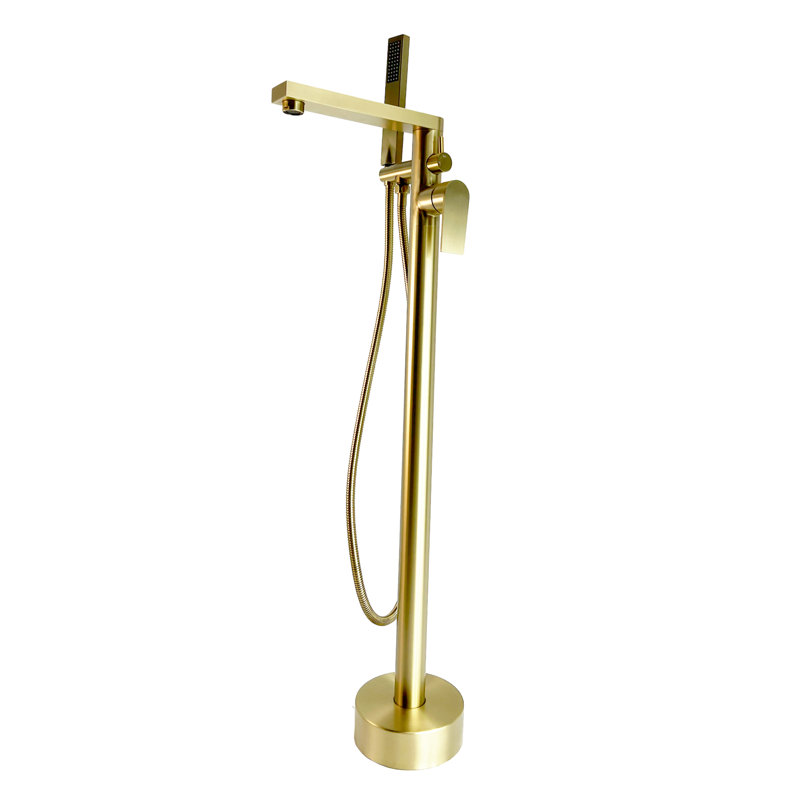 Freestanding Tub Filler Faucet with Hand Shower Venus - Brushed Gold, Brushed Gold, Standard