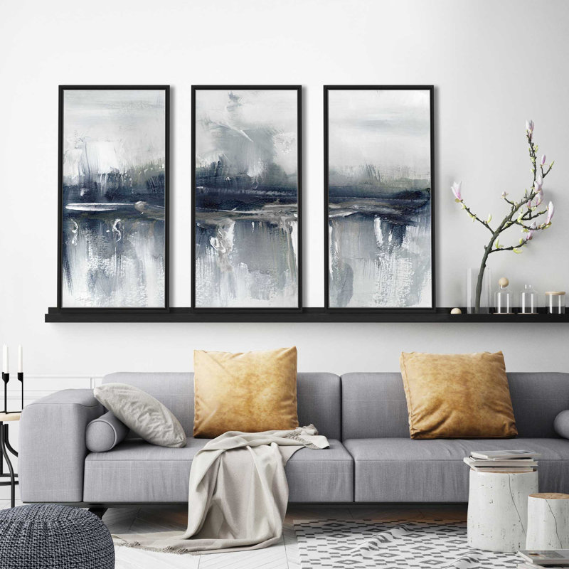 «Indyscape II» par Stella Chang, reproduction sur toile flottante 3 pièces, H 33,5 po x l 52,5 po x P 2 po