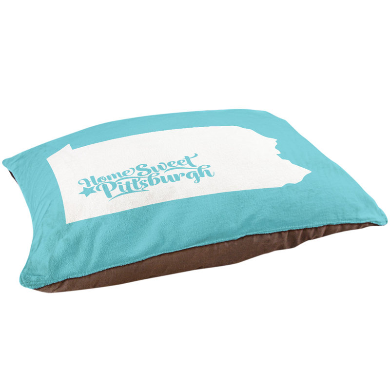 Coussin d’intérieur pour chien pittsburgh pennsylvanie, Grand (l 50 po x P 40 po x H 7 po), Bleu sarcelle