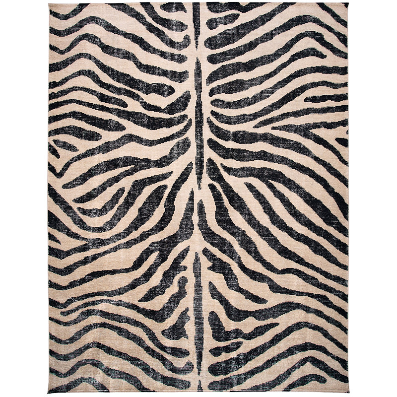 Zebre Hand-Knotted Rug, Rectangle 9' x 12'
