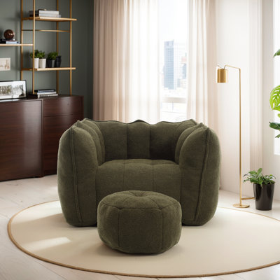 Fauteuil d'appoint capitonné avec repose-pieds l 42 po
