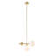 3-Light Chandelier With Frosted Glass Globe Bulbs