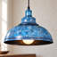 Luminaire suspendu 1 lumière minimaliste bleu, ampoule E26 avec lumière chaude