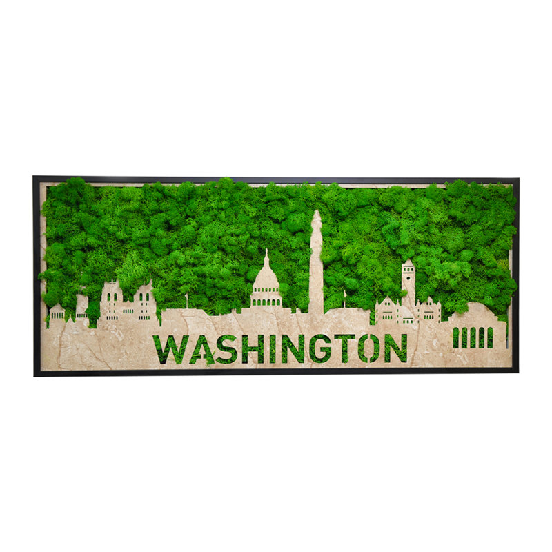 Washington Moss City Silhouette, art mural en métal