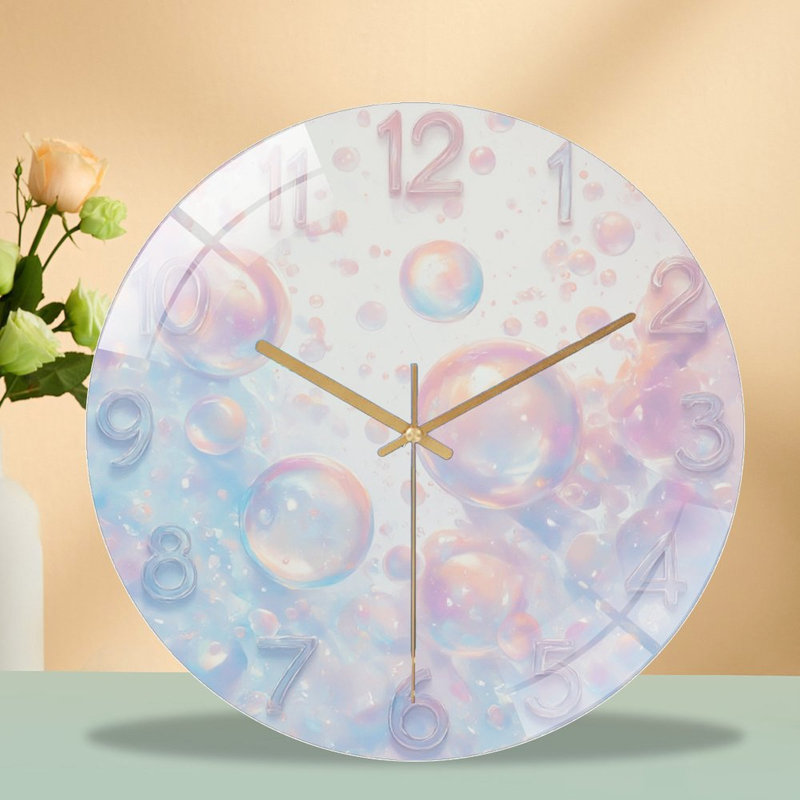 Horloge murale pastel en verre 12 po