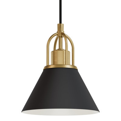 Jasmine Roth 1 - Light Flat Matte Black Cone Pendant