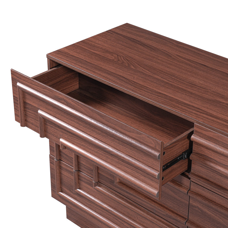 Commode 57,2 po Mid Century, Brun chaud