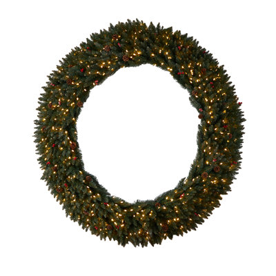 Faux Lighted 72'' Wreath