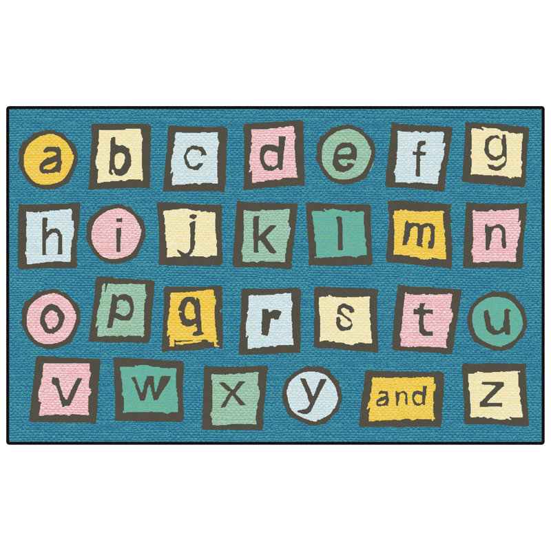 Carpets for Kids KID$Value PLUS 73.48 Alphabet Blocks Value Rug 6ft x 9ft Rectangle Dark Blue, Rectangle 7'6" x 12'
