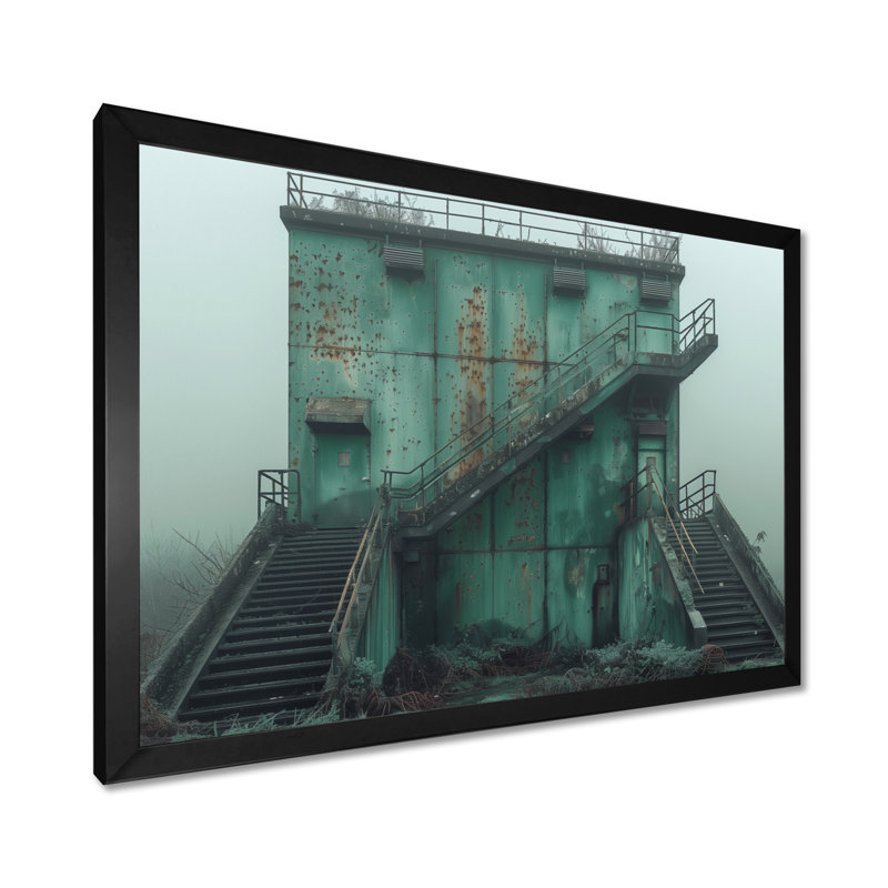 «Monocrhome», art mural gris et vert, Toile encadrée noire simple, H 12 po x l 20 po x P 1 po