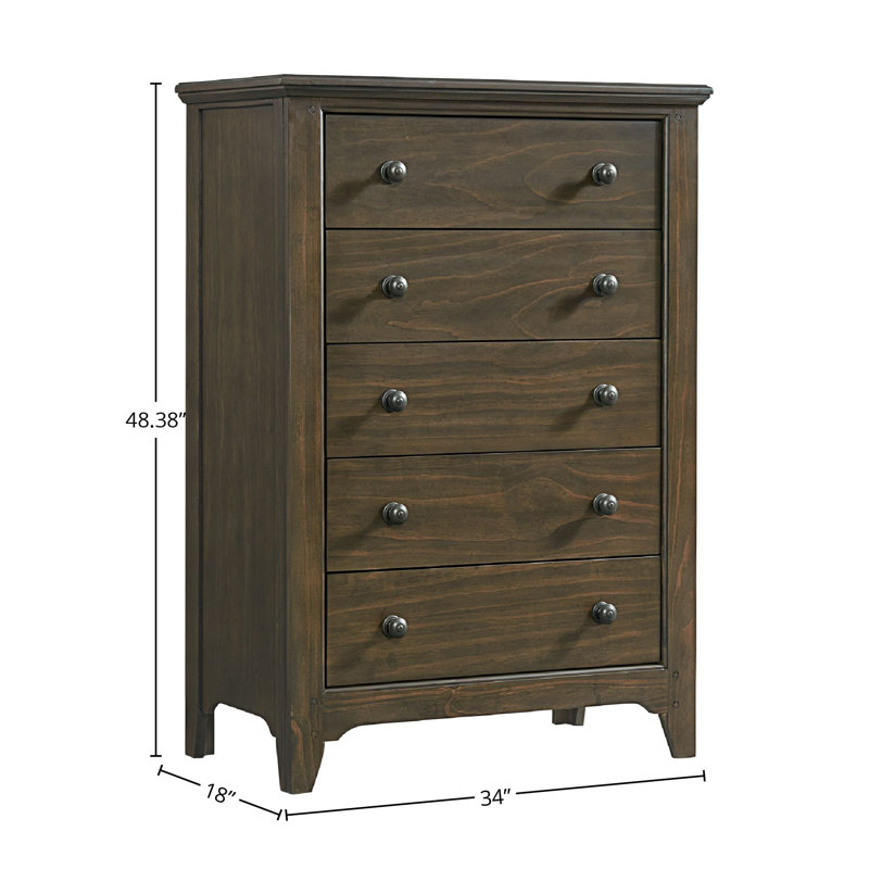 Commode de campagne Tahoe Youth, 5 tiroirs, Brun