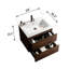 Meuble-lavabo moderne en noyer de 24 po - Lavabo en céramique, rangement volumineux, tiroir silencieux avec conception élégante-374668156