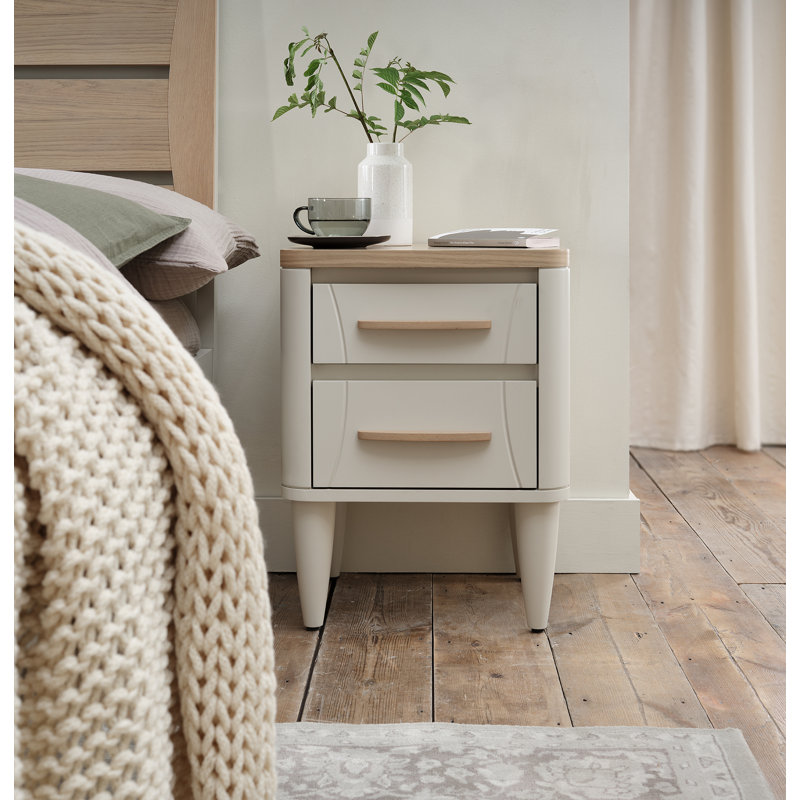 44cm W Solid + Manufactured Wood Bedside Table