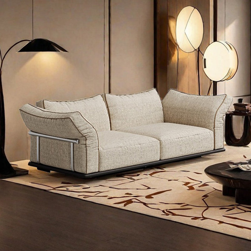 Canapé à pétales flottant en tissu antique, H 34,64 po x l 90,55 po x P 37,79 po