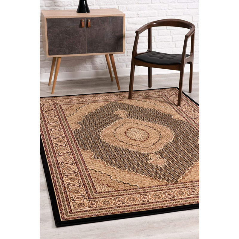 Tapis brun / noir Valerie, Rectangle 5 pi x 7 pi