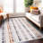 Abstract Cream Machine Washable Non-Slip Area Rug-106395013