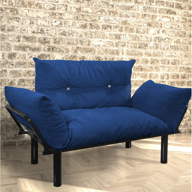 Causeuse Ewald, Microfibre / microsuède bleu