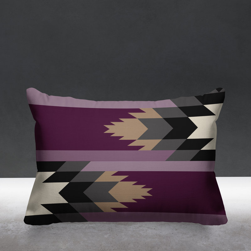 Coussin intérieur / extérieur Lansa Southwestern, Mauve