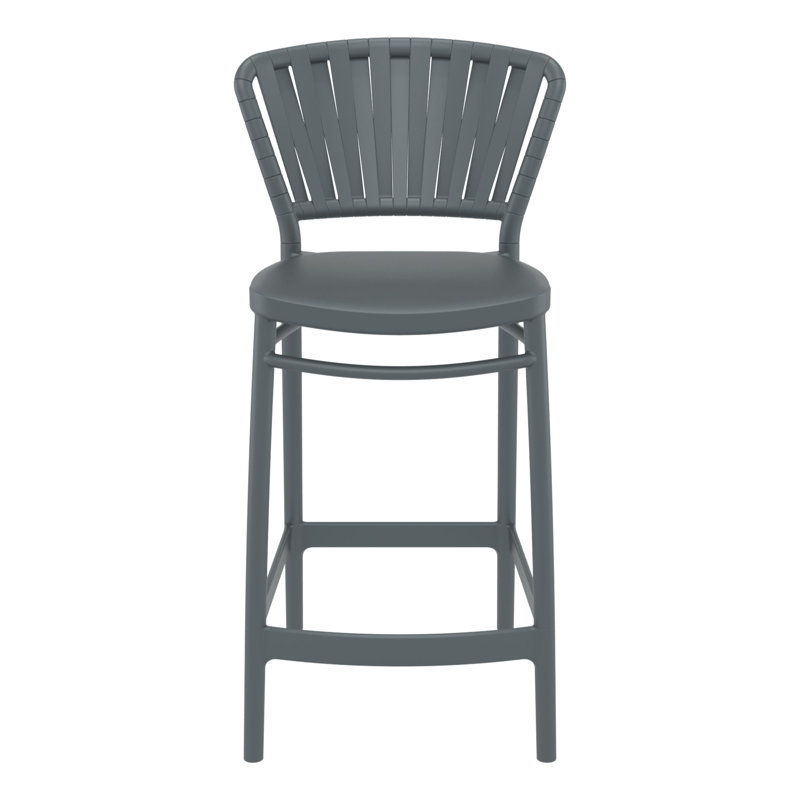 Tabouret de bar d'extérieur Newport, 25.6", Gris foncé