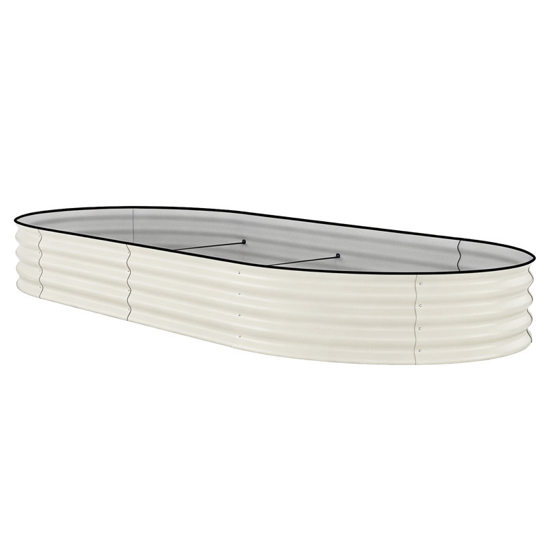 Metal Raised Garden Bed, Beige, 45cm H x 300cm W x 120cm D