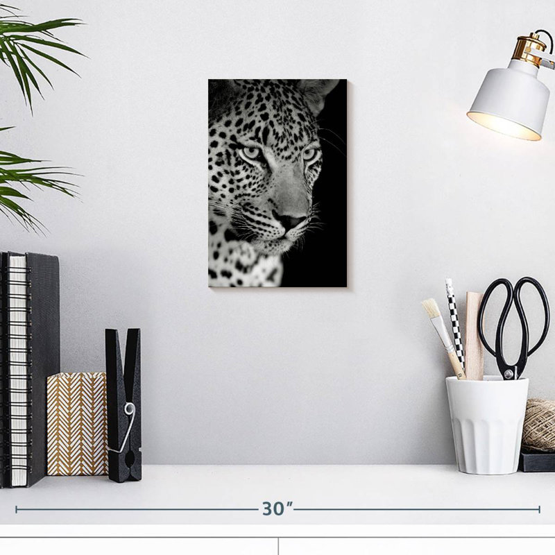 Brampt Leopard Monochrome, 12" H x 8" W