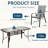 Patio Dining Set For 6, Outdoor Table And Chairs With 1.69'' Umbrella Hole, All Weather Patio Furniture Set, 30"X 55" Table And Stackable Pvc-Coated Polyester Chair, For Lawn, Deck (Umbrella Not Included)(Brown Table & Gray Chairs )-1886006089-1886006100