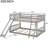 Full Over Bunk Bed, Gray - With Foldable And Removable Slide Construction Bed Detachable ,-1816120324