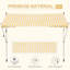 Outsunny 120'' W x 114.25'' D Polyester Yellow/White Cover Retractable Patio Awning