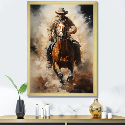 Yoosuf Cowboy Prairie Wind II - Cowboys Canvas Print Wall Art