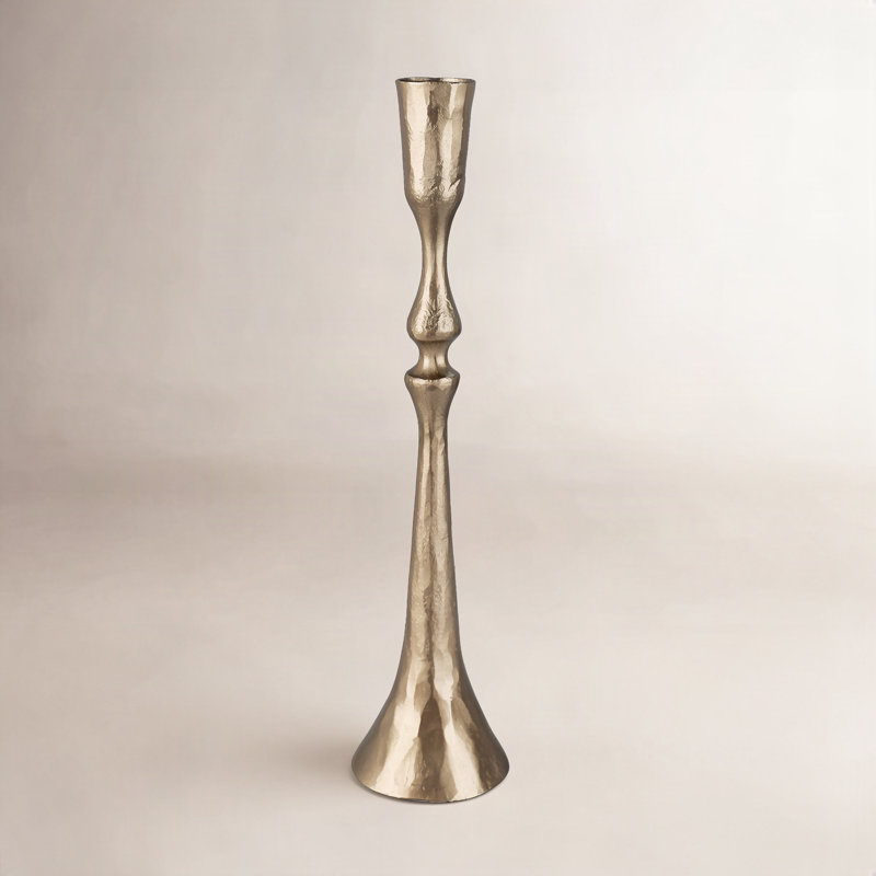Metal Tabletop Candlestick, 12" H x 2.5" W x 2.5" D