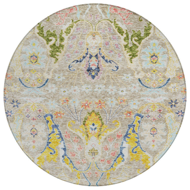 Machine Washable Indoor/Outdoor Xhevrie Beige Rug