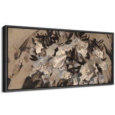Rustic Floral " Monochrome Florals Abstract Flower Modern Art Calm Warm Extra Large Artwork Pictures "