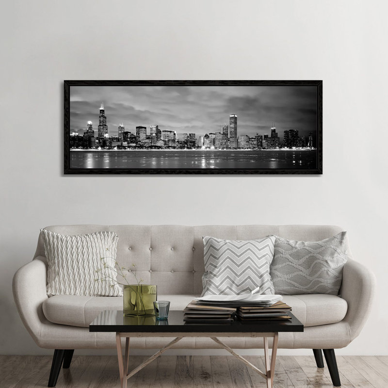 Panoramic Images 1 Piece Floater Frame Panoramic Wall Art on Canvas, 60.96 cm H x 182.88 cm W, Black