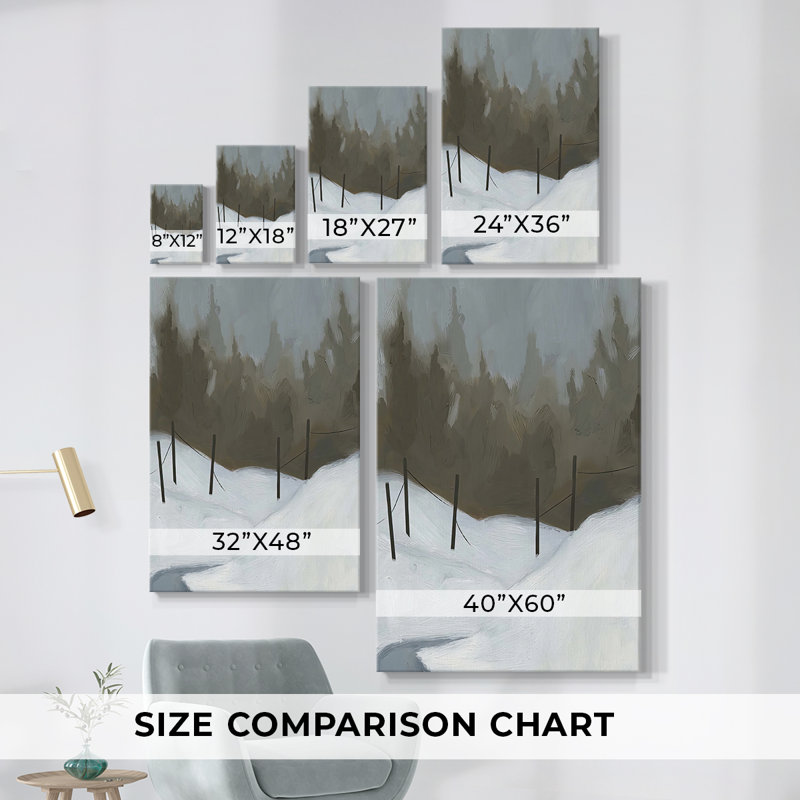 Deep Snow III -Galerie enveloppée Cavas, H 18 po x l 12 po