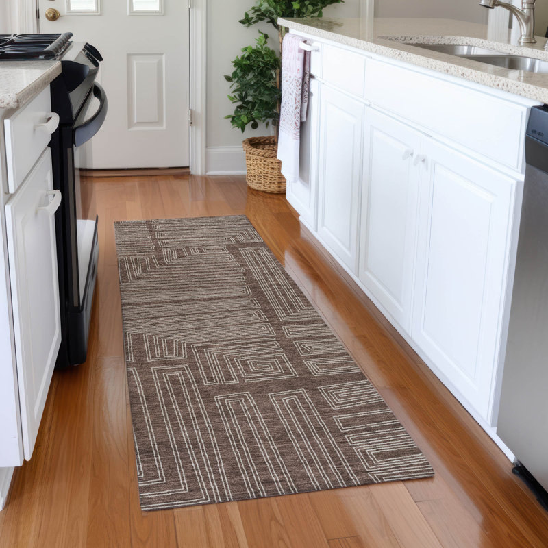Premium Machine Washable Cortes AMF1045 Geometric Rug, Runner 2'3" x 7'6"